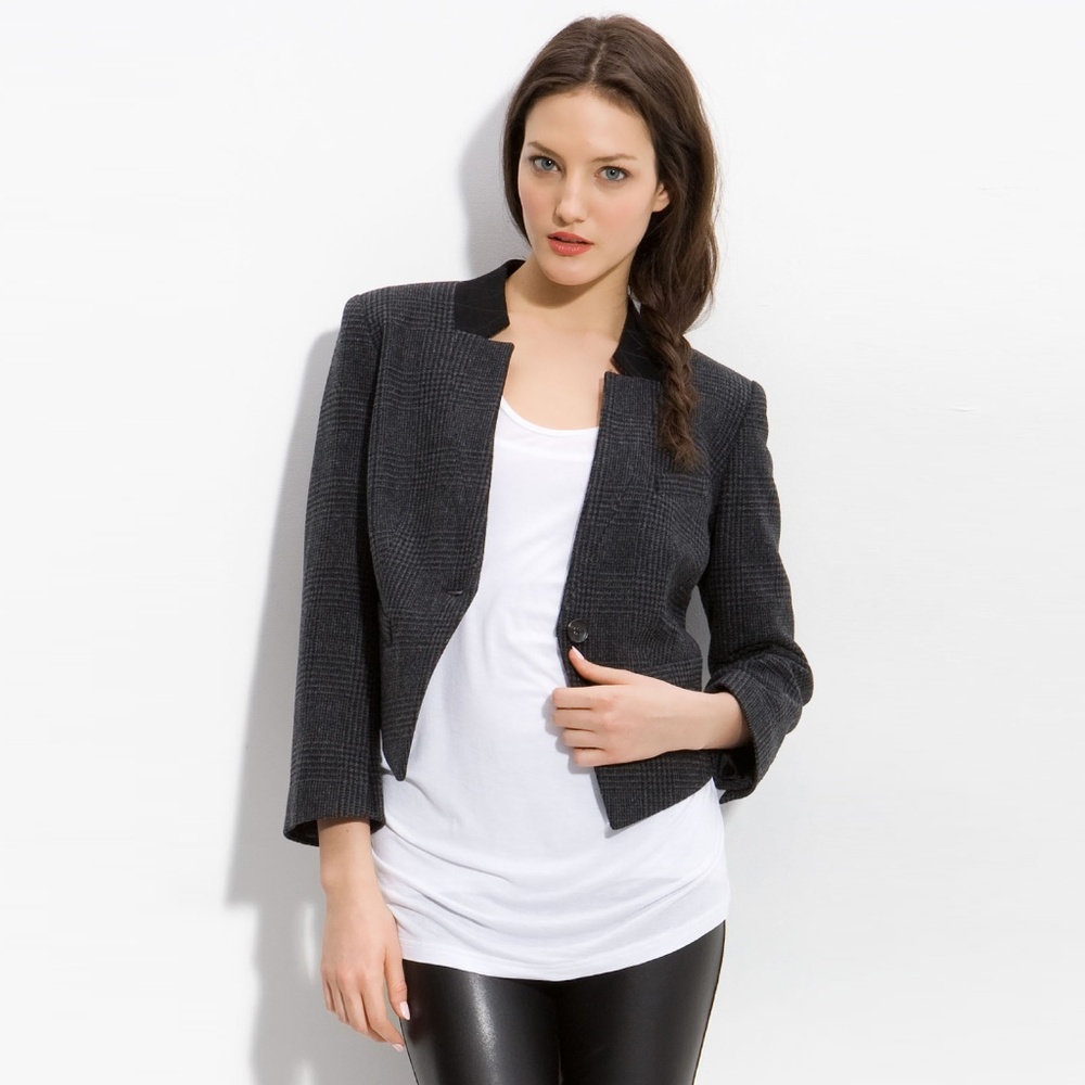 TROUVE $149 Trendy Crop Tuxedo Blaze Jacket NWT